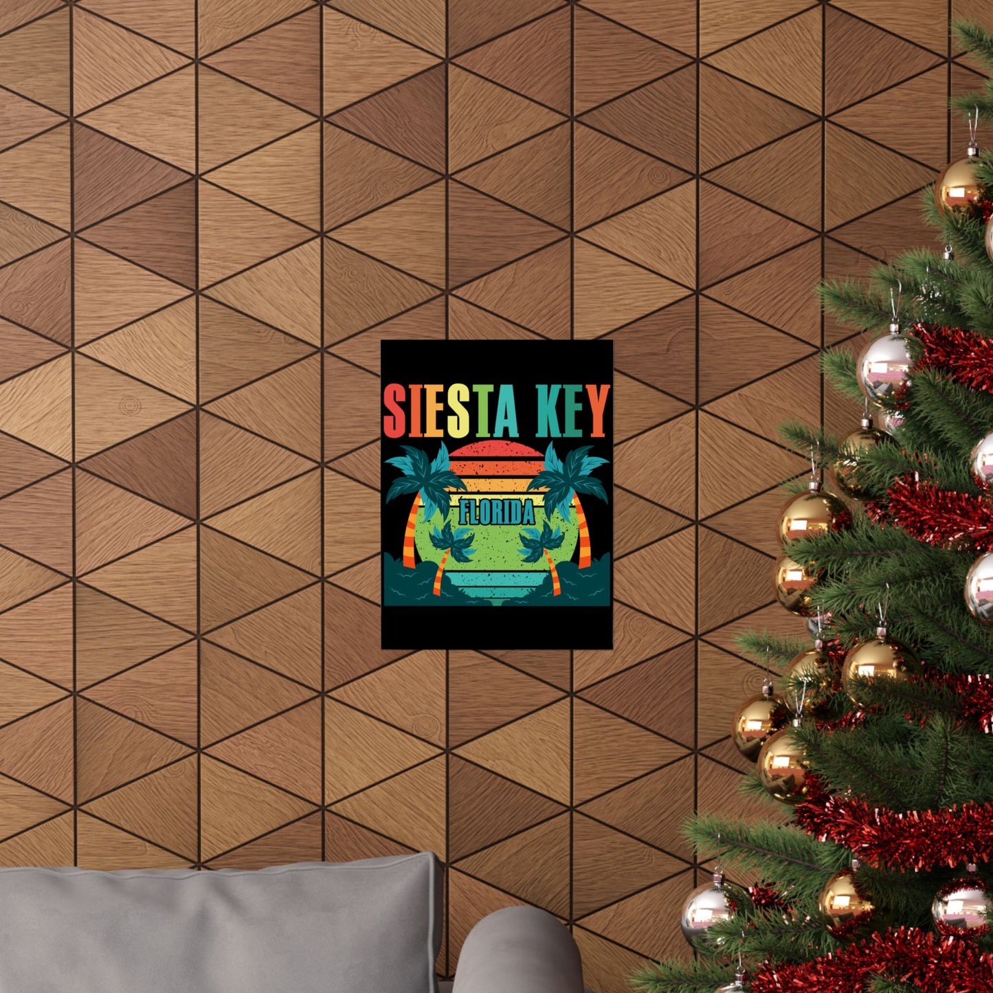 Siesta Key Beach Florida Fl Vintage Vaporwave Retro 80S - Wall Art