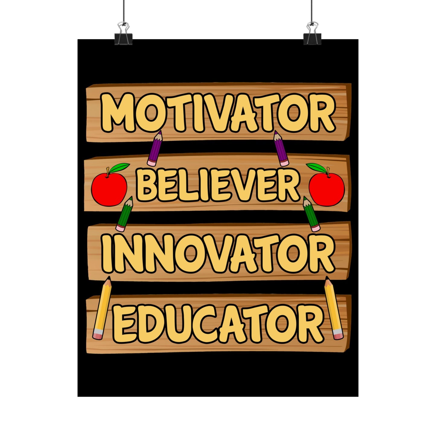 Teacher Motivator Believer Innovator Educator - Wall Art