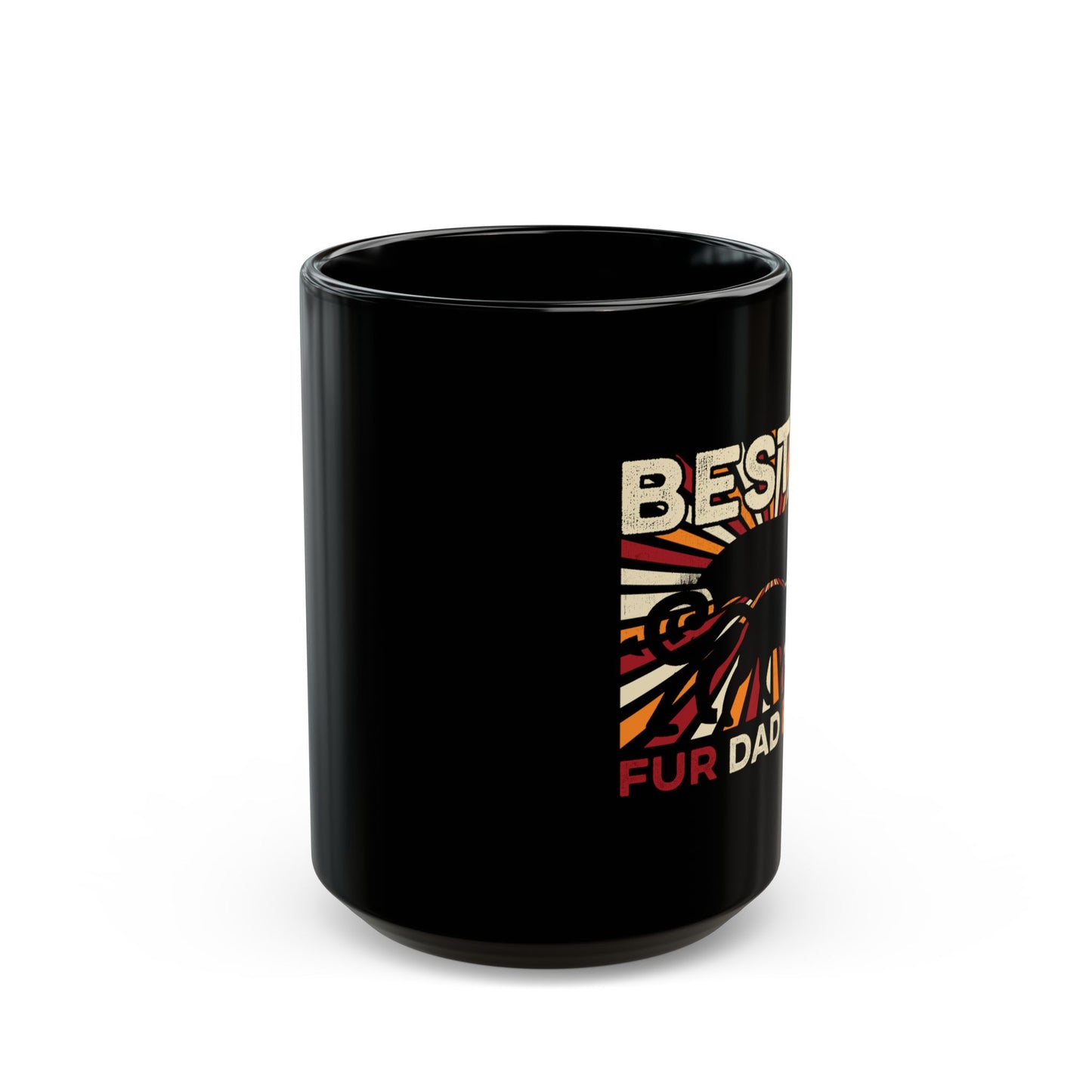 Funny Best Fur Dad Ever Vintage Retro Dog And Cat Owner - Black Mug