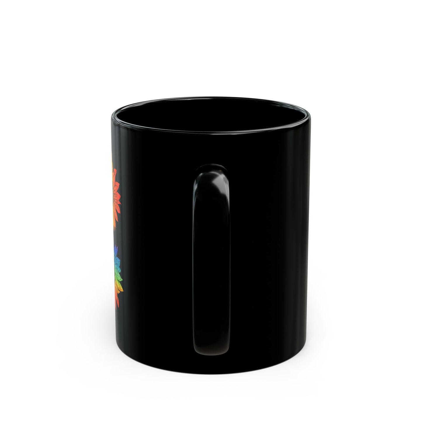 Love Sunflower Floral Lgbtq Rainbow Flag Gay Pride Ally - Black Mug