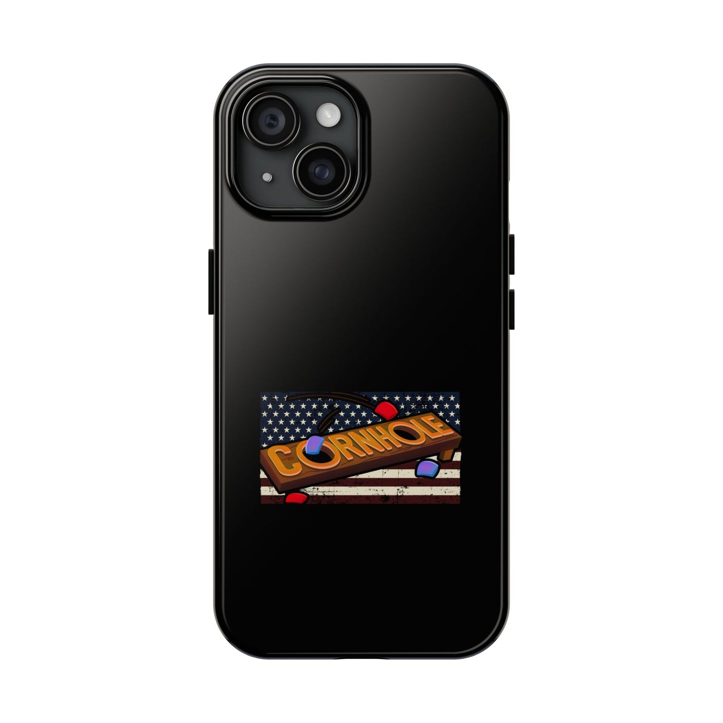 American Flag Cornhole - Rex Valentine Design - Tough Phone Case