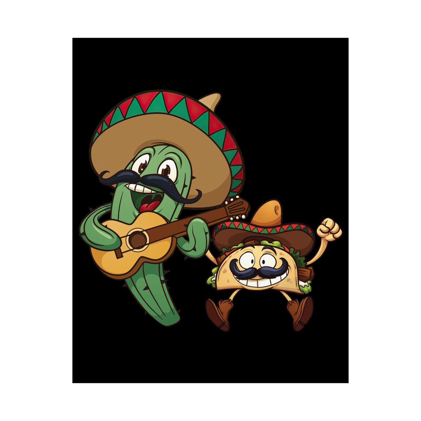 Guitar Mexico Fiesta Cactus Guitarist Sombrero Cinco De Mayo - Wall Art
