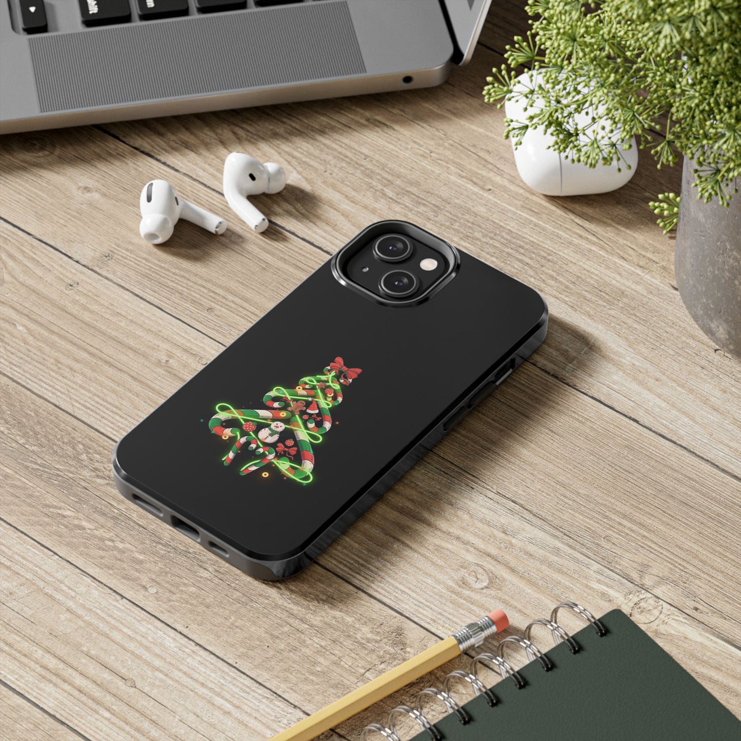 Christmas Candy Cane Xmas Tree Light Gifts - Tough Phone Case