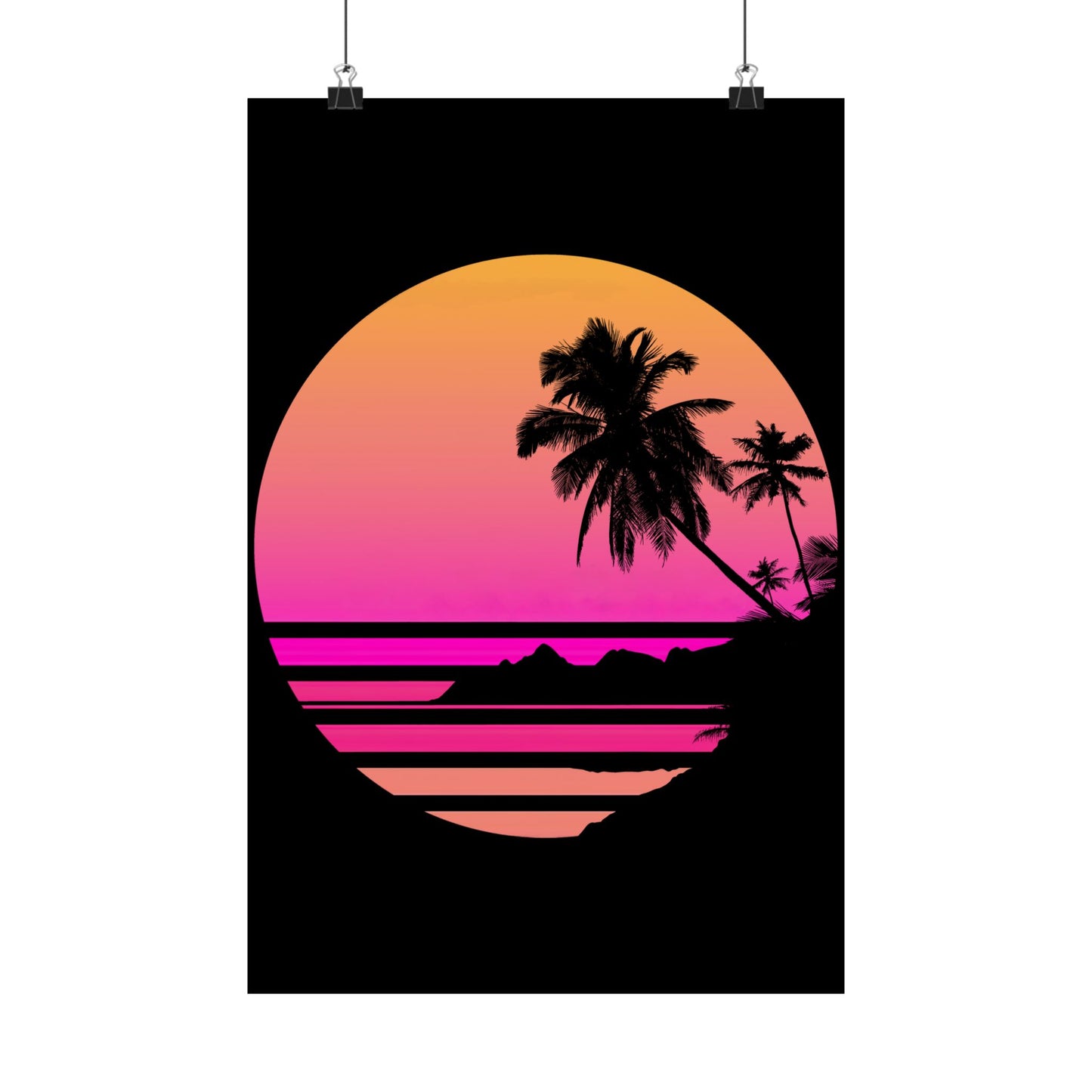 Palm Tree Shirt Tropical Beach Vintage Retro Style 70S 80S - Wall Art