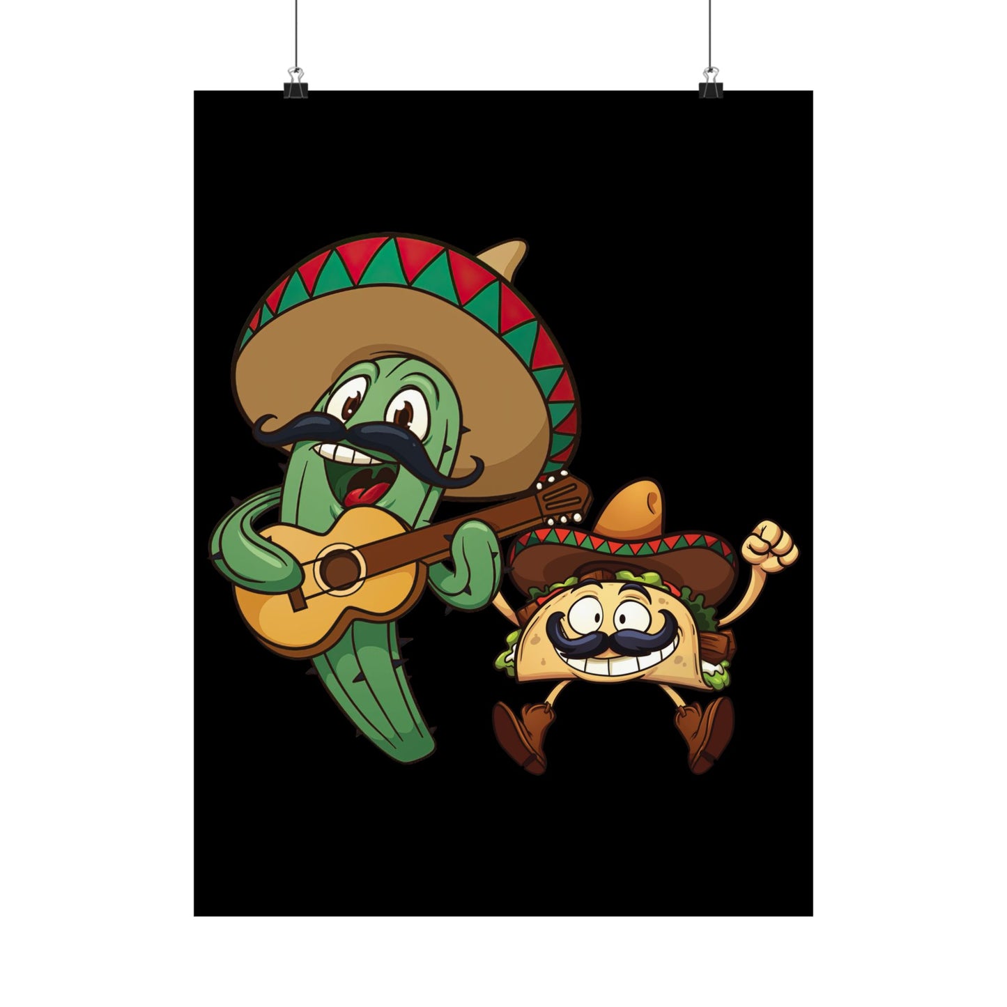 Guitar Mexico Fiesta Cactus Guitarist Sombrero Cinco De Mayo - Wall Art
