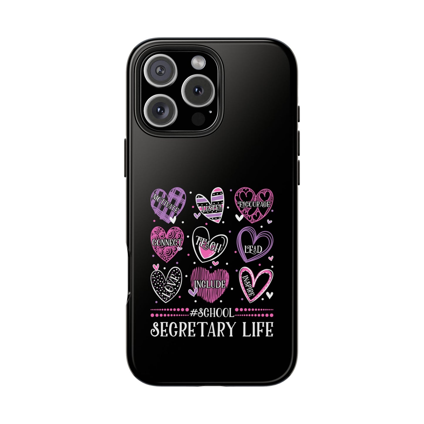 School Secretary Hearts Valentine Valentines Day - Tough Phone Case