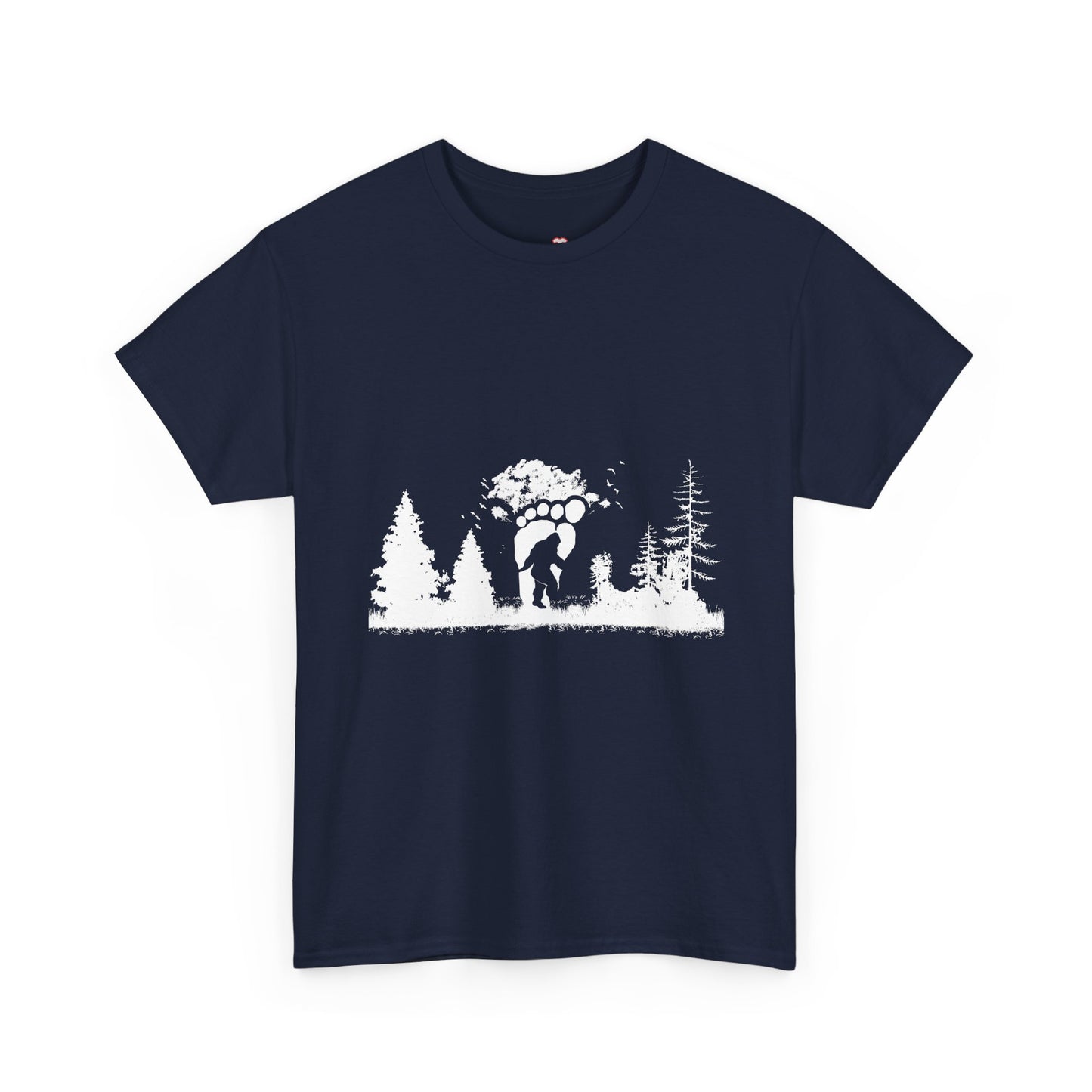Bigfoot In The Forest Hiding At Night Full Moon Trees Nature - Unisex T-Shirt
