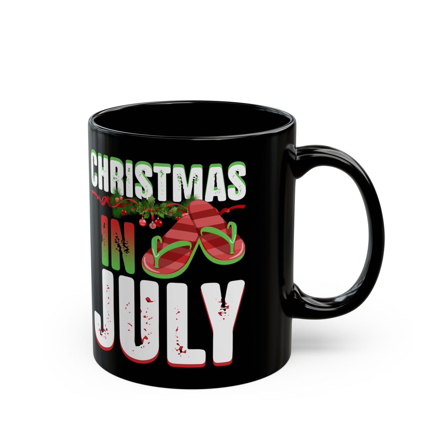 Christmas In July Flip Flops Summer Beach Xmas - Black Mug