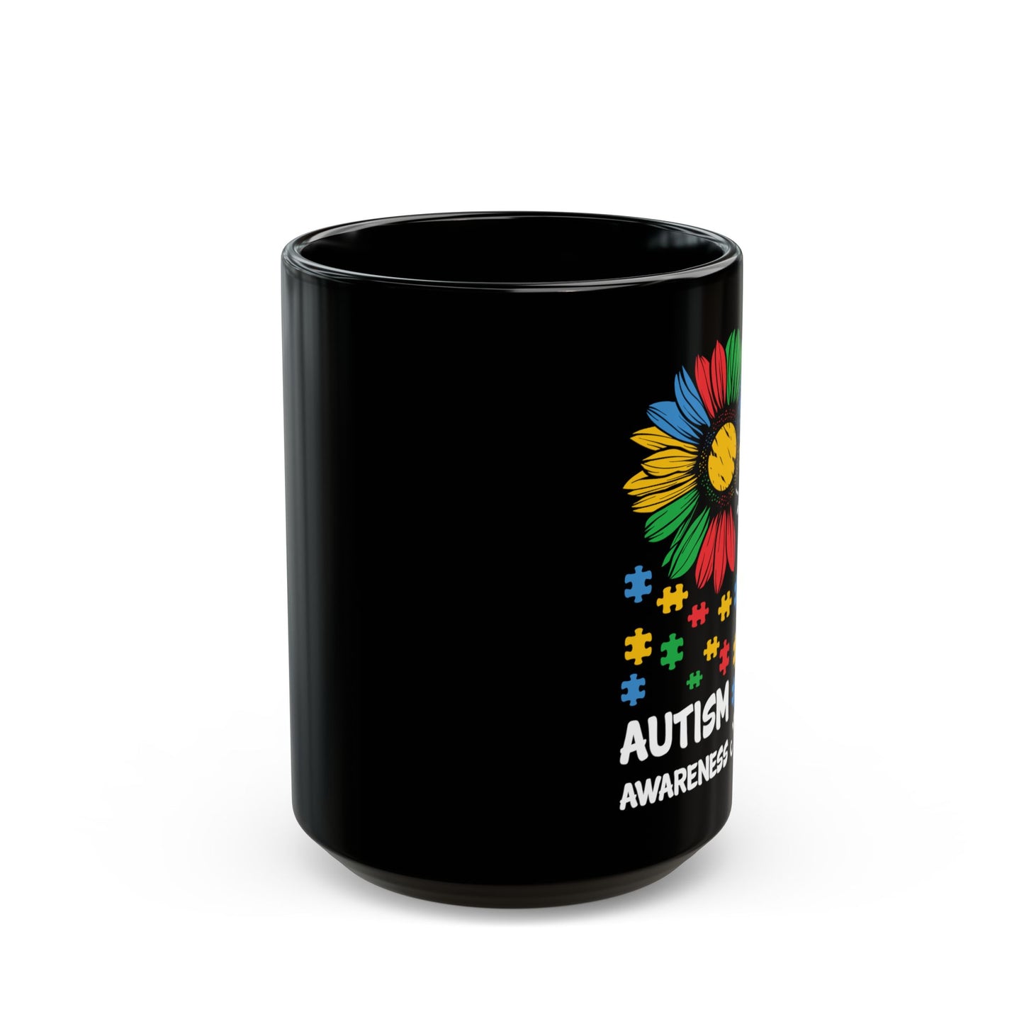 Choose Kind Autism Awareness Month Women Sunflower Mom Gift - Black Mug