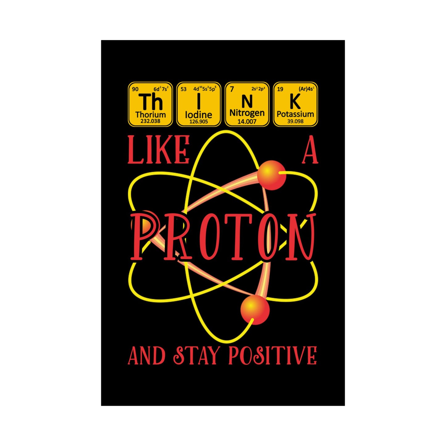 Think Like A Proton And Stay Positive Funny Science - Wall Art