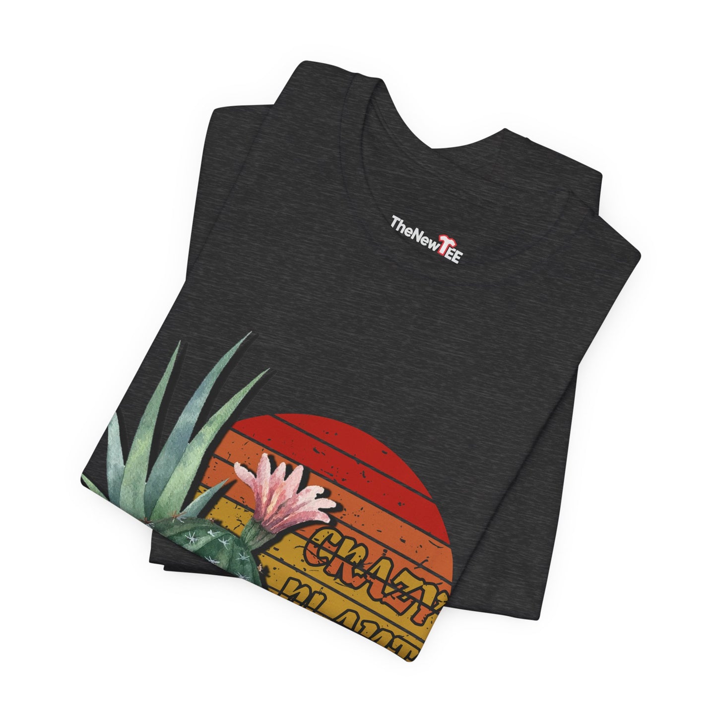 Crazy Plant Lady Cactus Retro Sunset Plant Lover T-Shirt