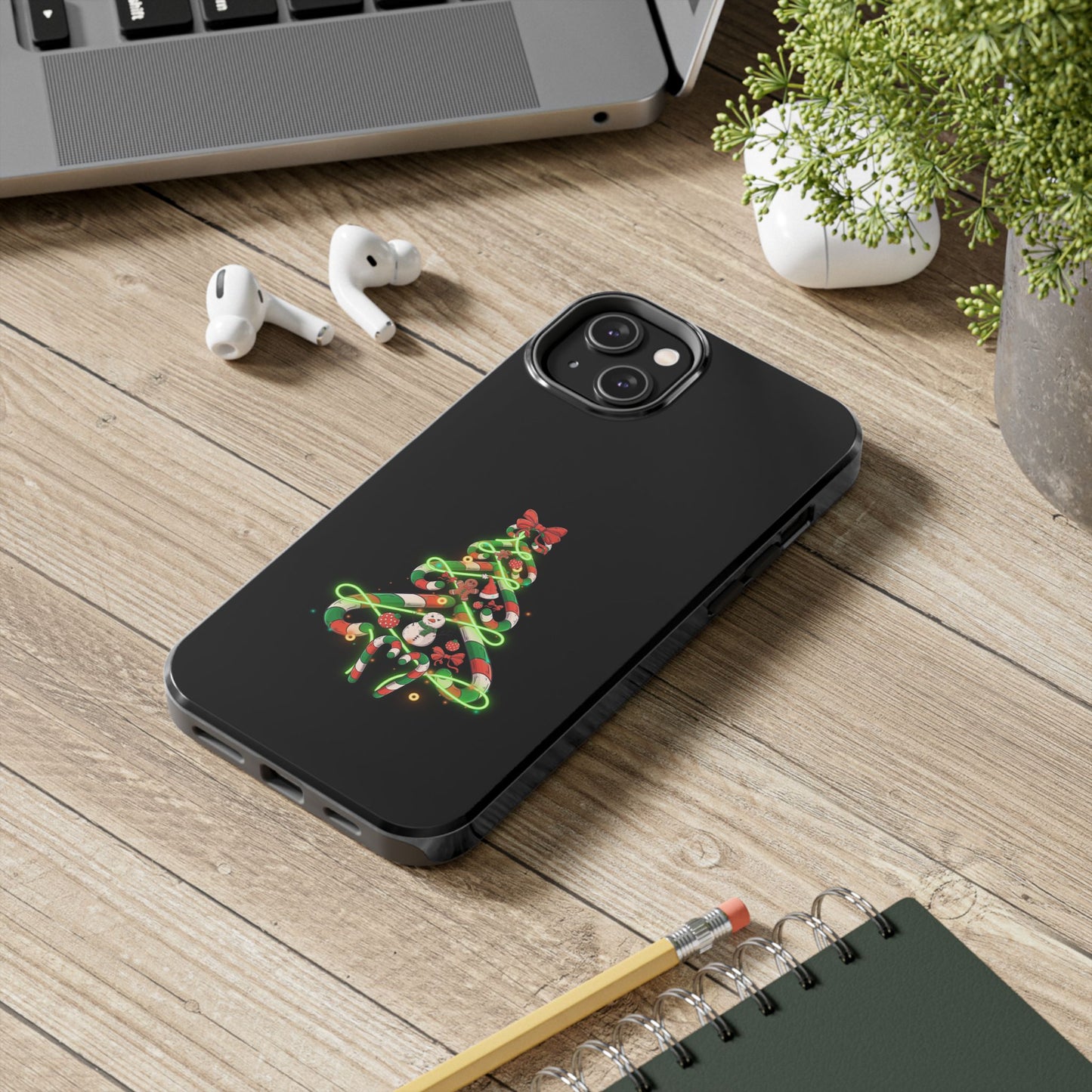 Christmas Candy Cane Xmas Tree Light Gifts - Tough Phone Case