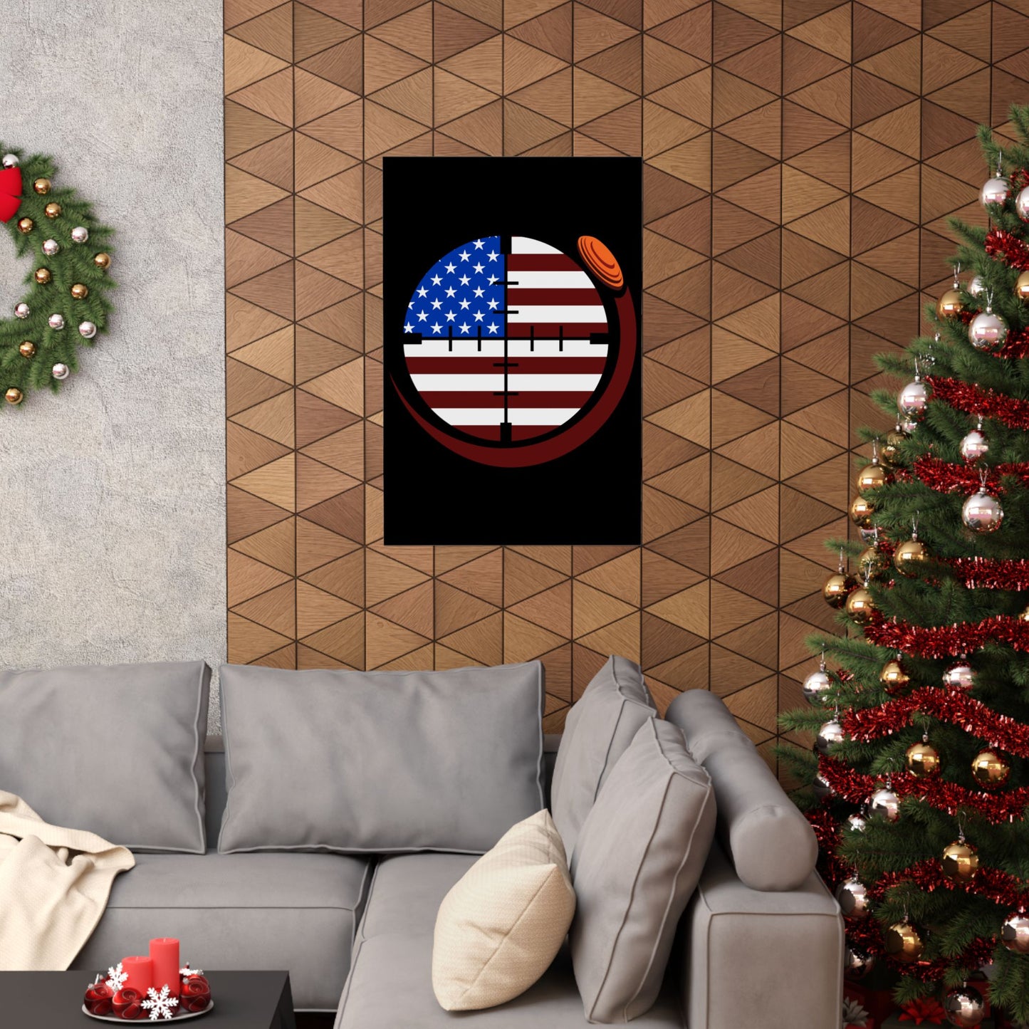 Retro Patriotic Skeet Trap Sporting Clays Shooting Sports - Wall Art
