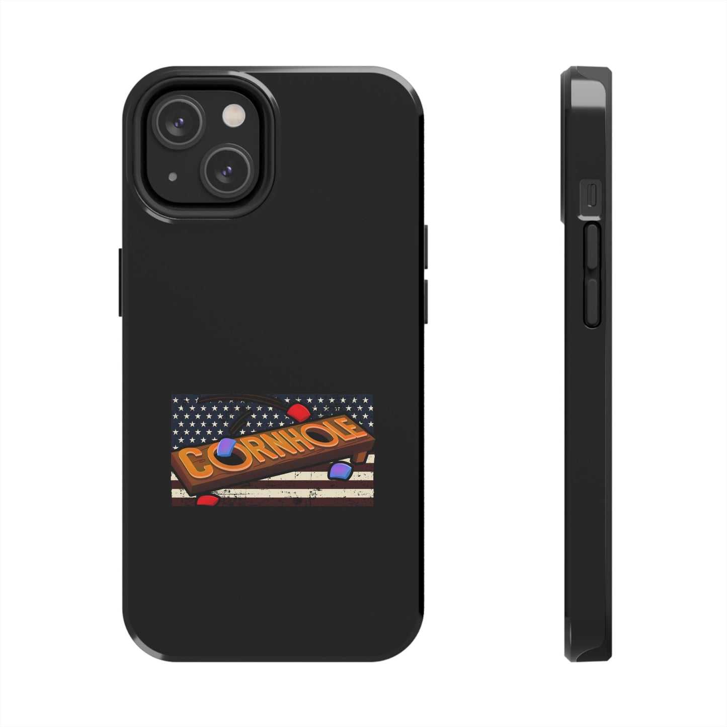 American Flag Cornhole - Rex Valentine Design - Tough Phone Case