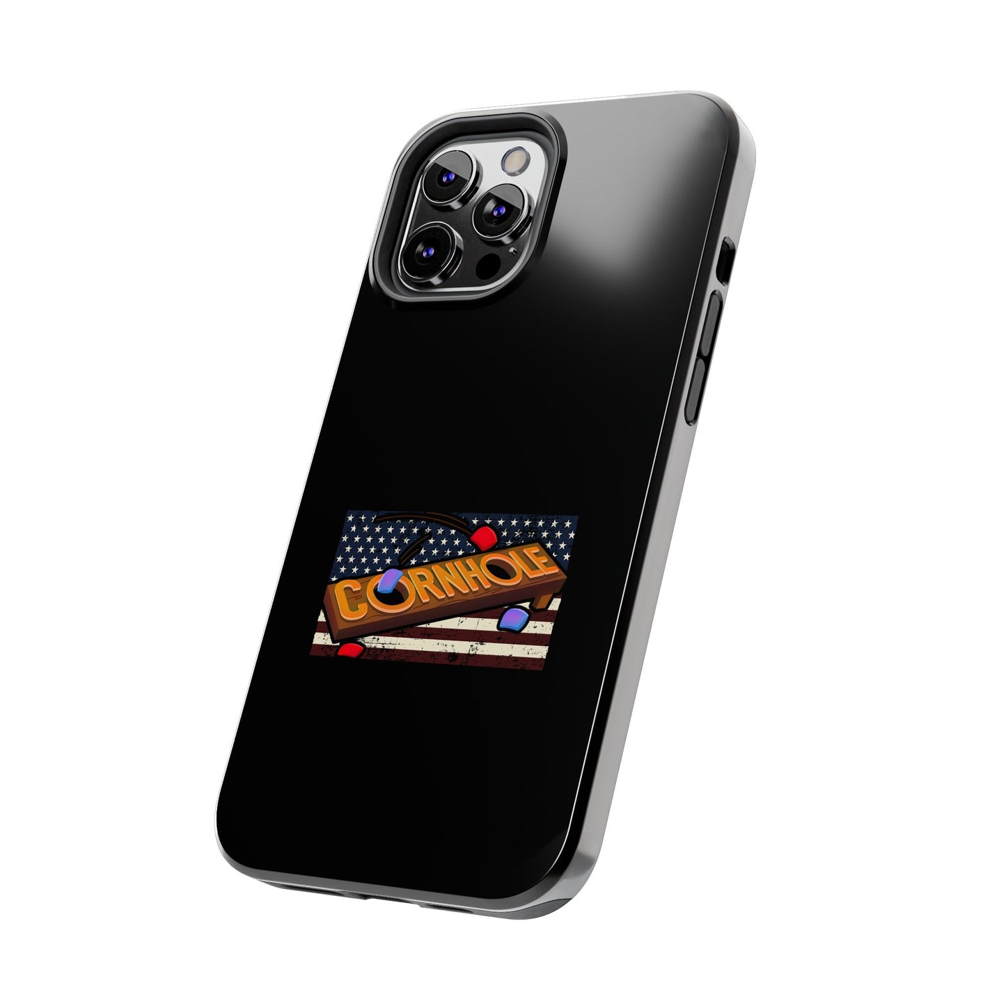 American Flag Cornhole - Rex Valentine Design - Tough Phone Case