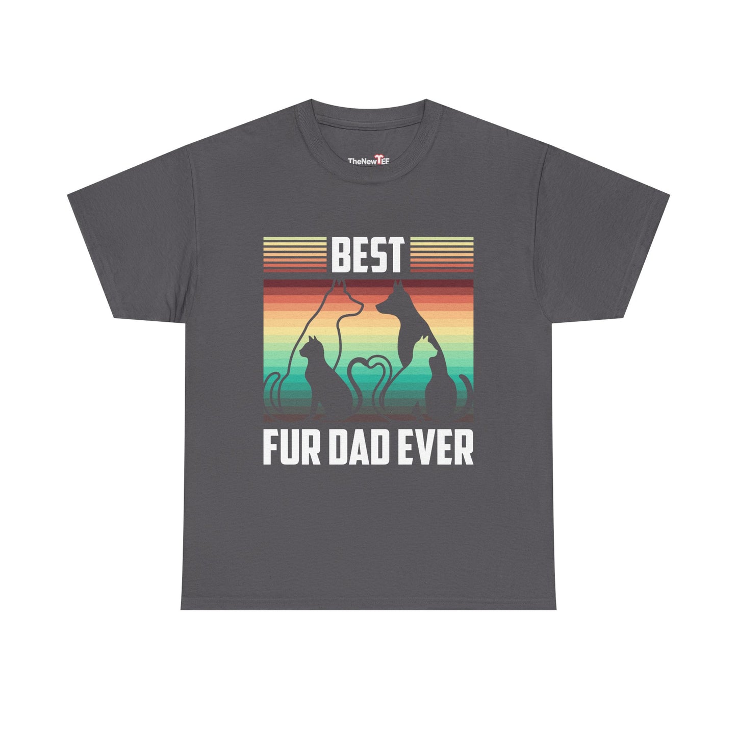 Funny Best Fur Dad Ever Vintage Retro Dog And Cat Owner - Unisex T-Shirt