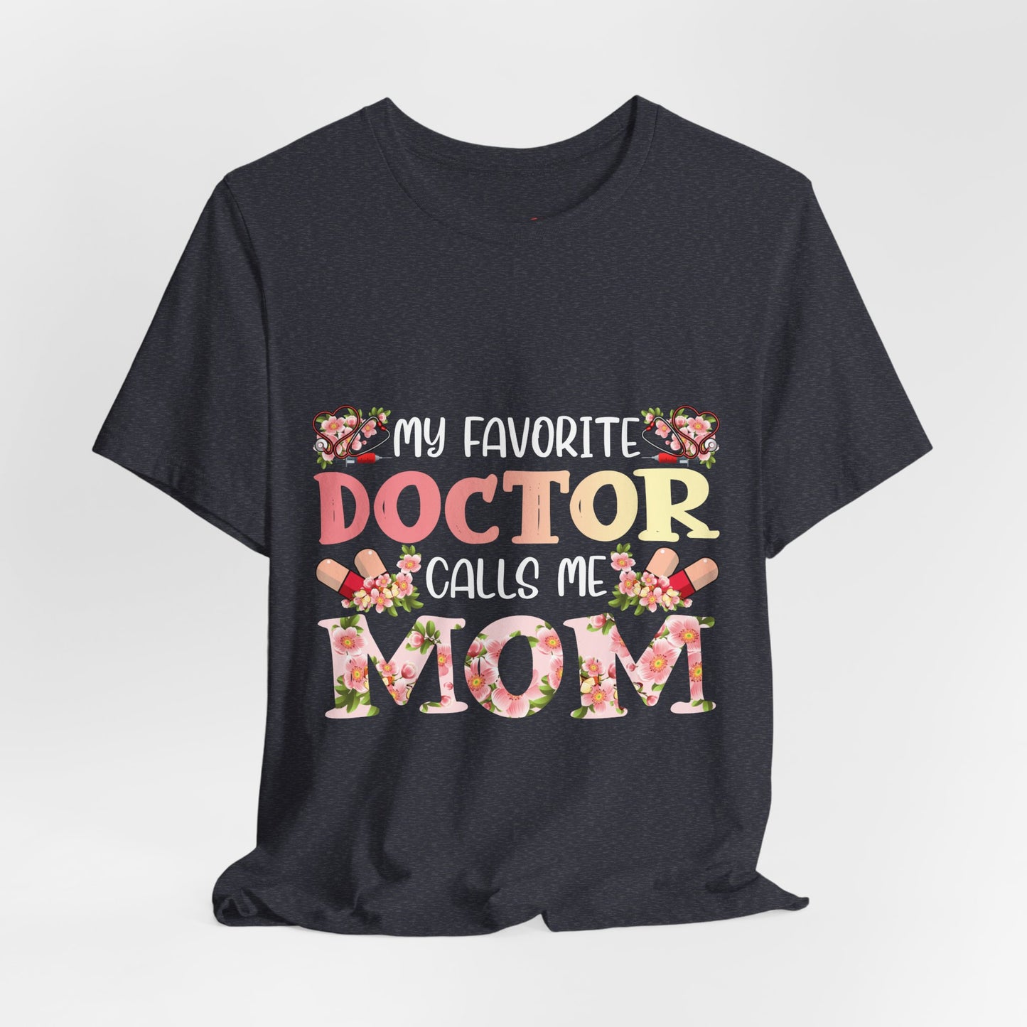 Doctor Mom Floral Healthcare Hero T-shirt