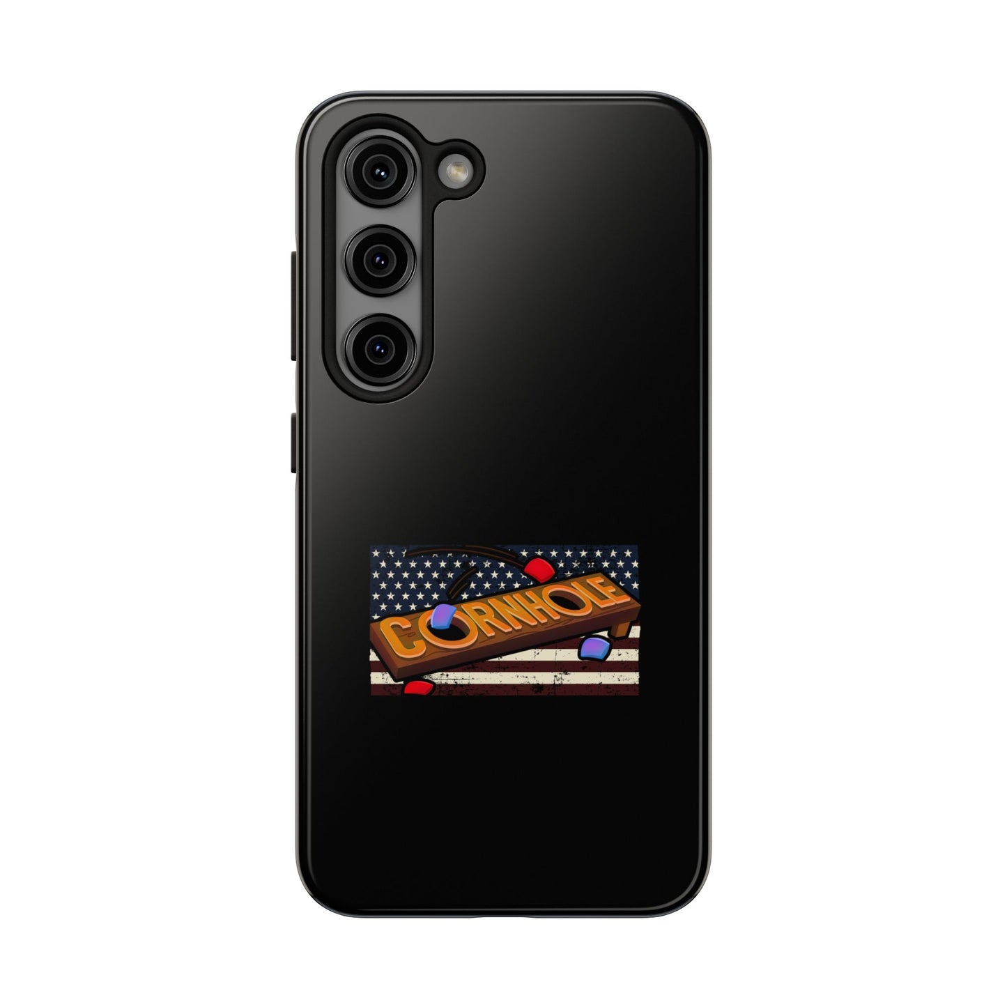 American Flag Cornhole - Rex Valentine Design - Tough Phone Case