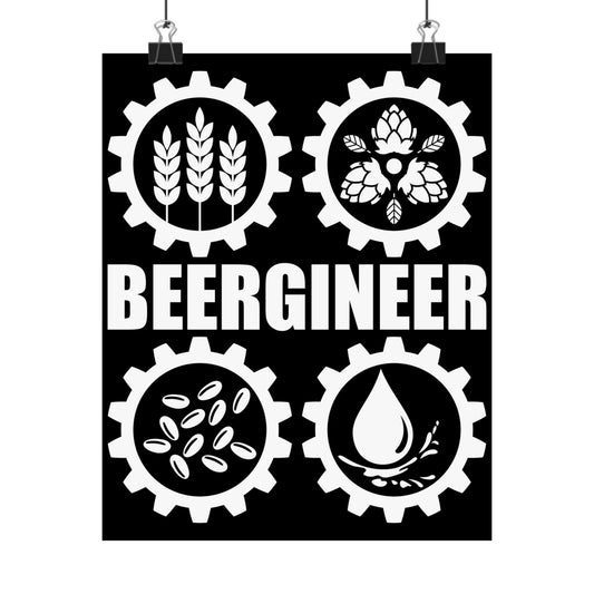Beergineer Homebrew Home Brewing Craft Beer Brewer - Wall Art