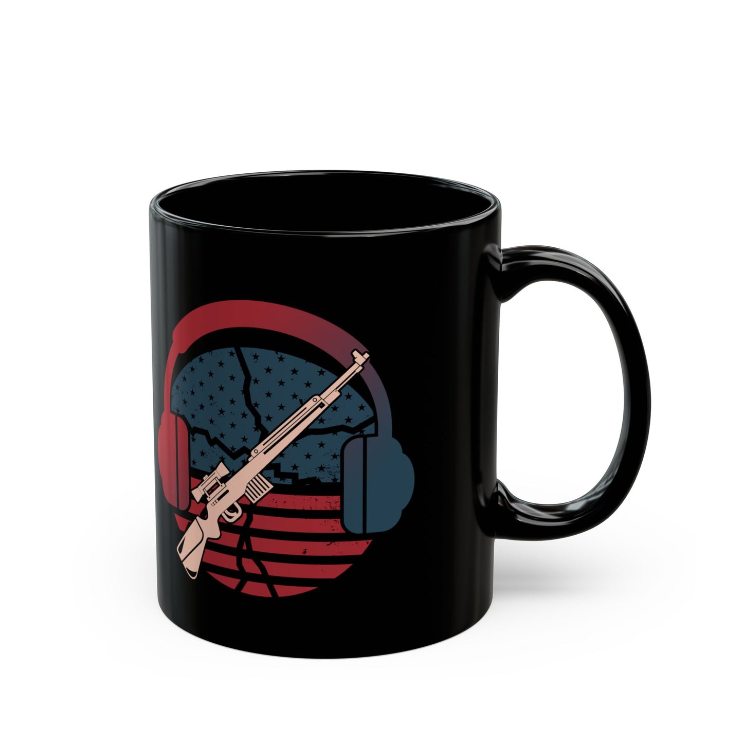 Retro Patriotic Skeet Trap Sporting Clays Shooting Sports - Black Mug