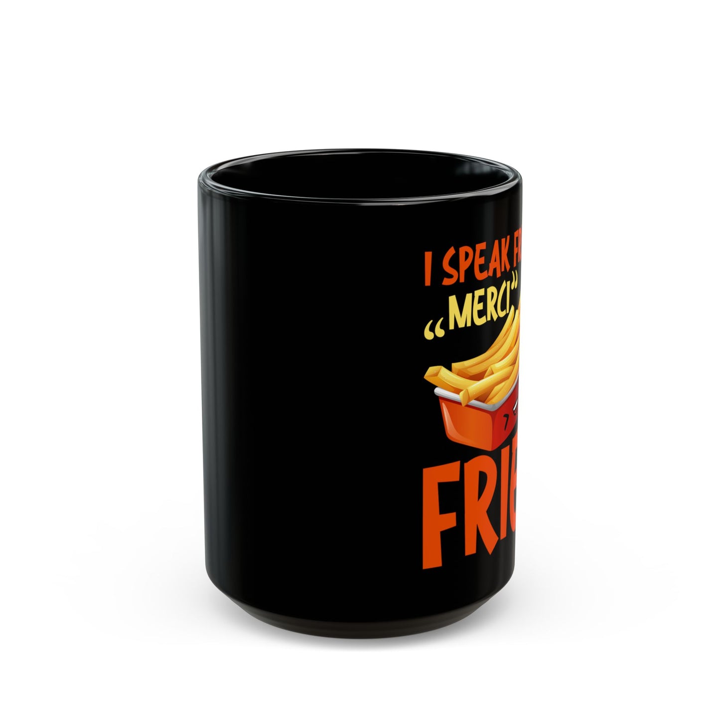 I Speak French Fries Women Cartoon Food Cute Merci - Black Mug