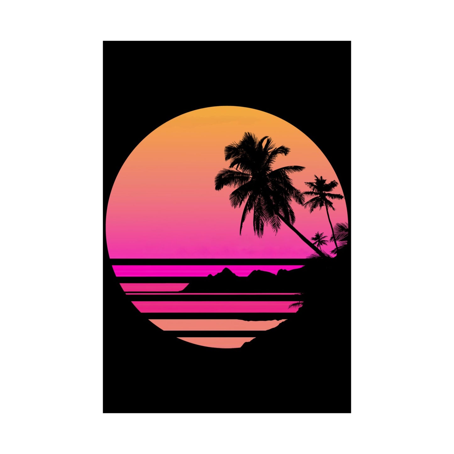 Palm Tree Shirt Tropical Beach Vintage Retro Style 70S 80S - Wall Art