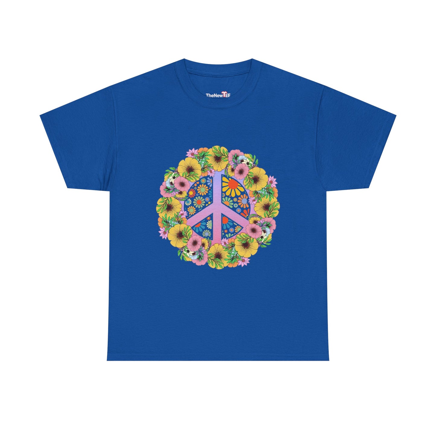 Peace Sign Bright Colorful Flower 60S 70S - Unisex T-Shirt