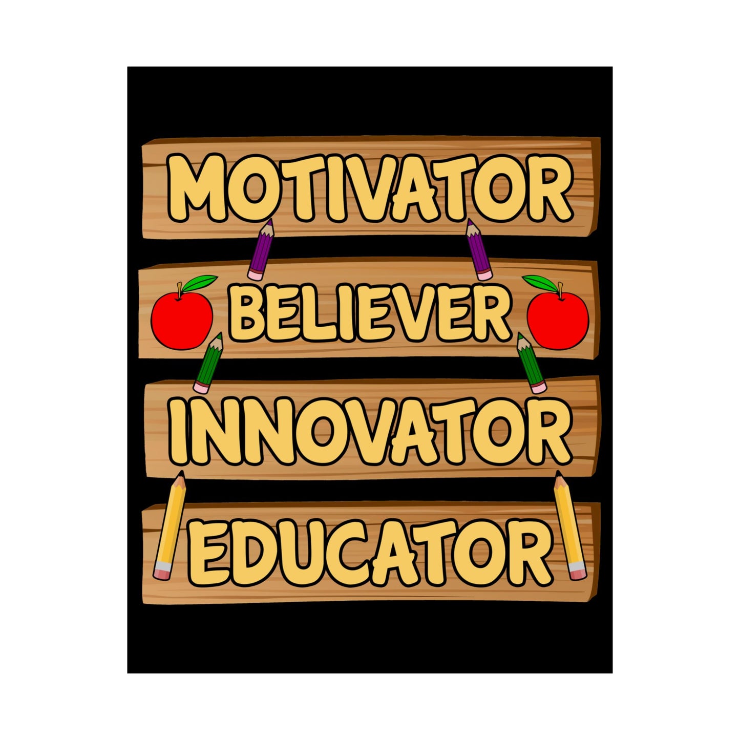 Teacher Motivator Believer Innovator Educator - Wall Art